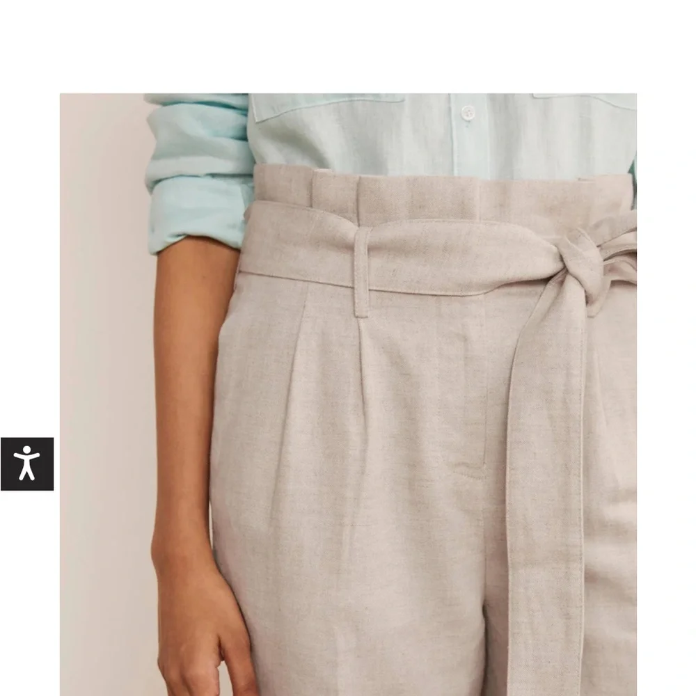 Boden Ludgate Paperbag Trouser Pants Ecru - Picture 3 of 8